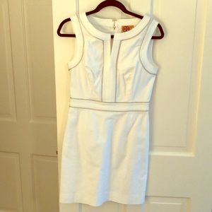 Tory Burch white dress with gold piping